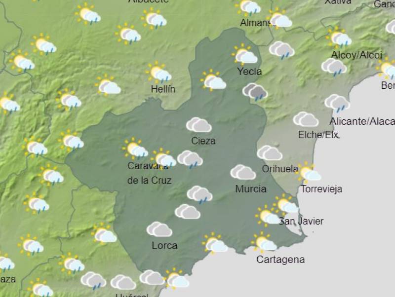 Rain in Murcia this weekend: Weather forecast April 25-28