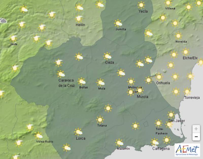 Mostly dry until Easter Sunday: Murcia weather forecast April 17-20