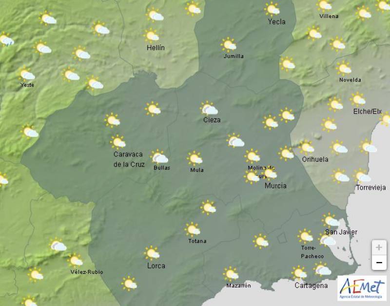 Mostly dry until Easter Sunday: Murcia weather forecast April 17-20