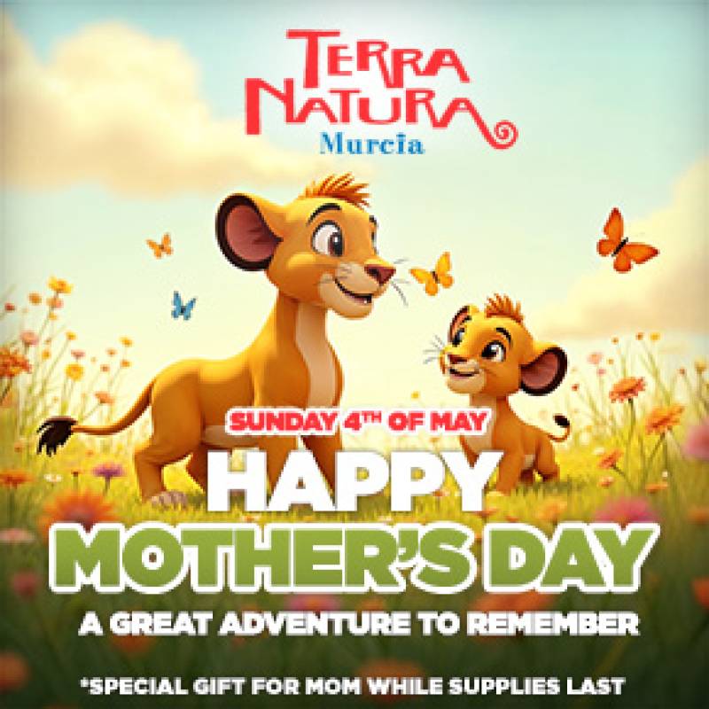 May 4 Mother's Day gift for visitors to Terra Natura Murcia zoo