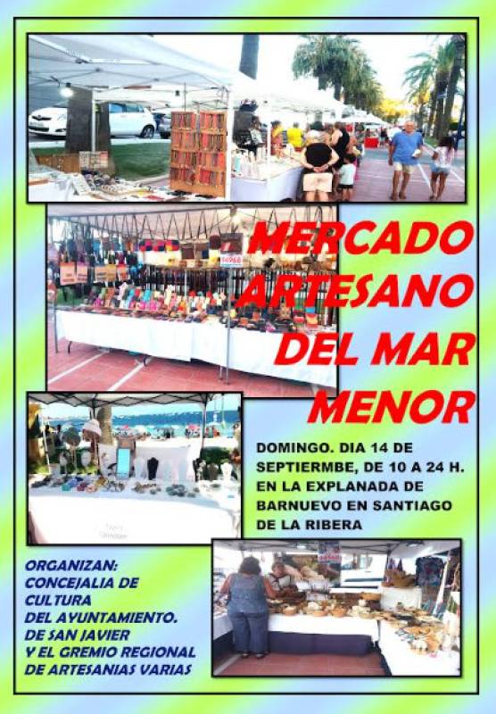 September 14 Sunday arts and crafts market in Santiago de la Ribera