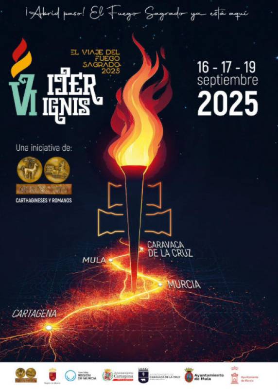 The Sacred Torch of the fiestas of Cartagena sets out from Caravaca on September 16