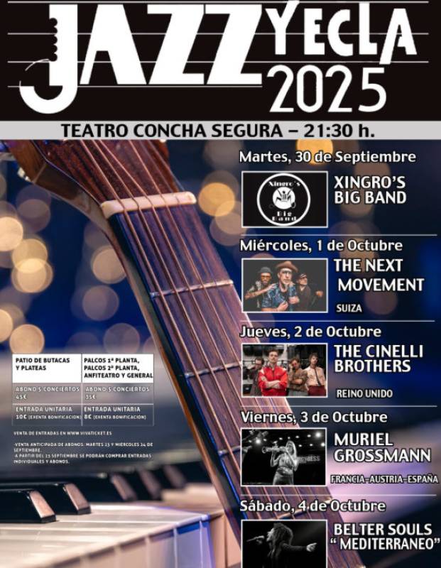 October 2 The Cinelli Brothers live in concert at the Yecla Jazz Festival