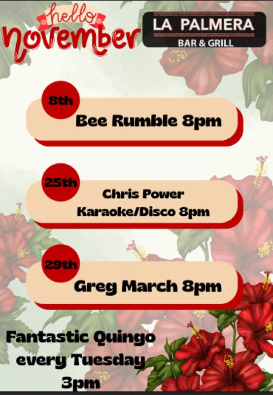 Hello November at La Palmera Bar & Grill