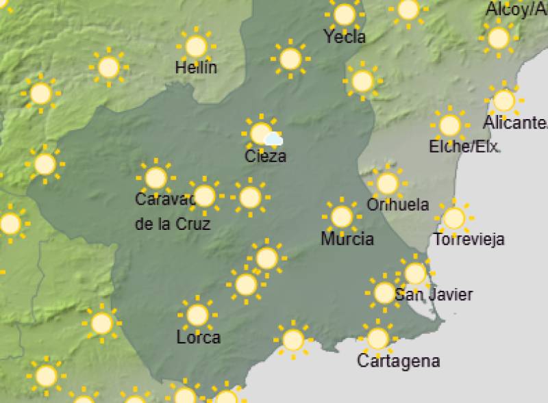 Settled skies and a gentle warm-up: Murcia weekend weather forecast April 2-5