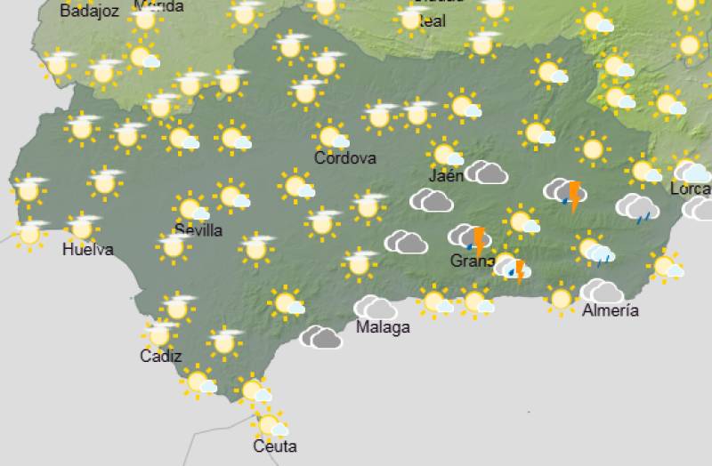 Andalucía weekend weather forecast April 30-May 3: Showers, storms and a cooler feel