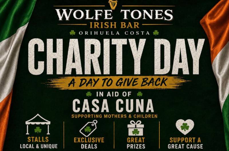 September 19: Join Wolfe Tones, Orihuela Costa, for a charity day supporting Casa Cuna